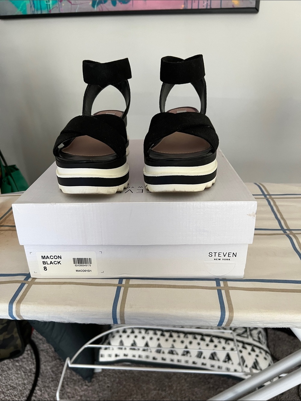 Steven New York Macon Black Platform Sandals
